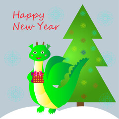 greeting card, new year, dragon, chinese symbol of new year 2024