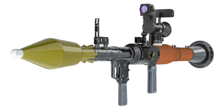Anti-tank guided missile with rocket, 3D rendering isolated on transparent background