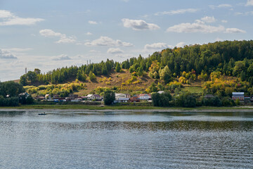 Russia. Travel along the Volga River. Autumn on the banks of the Volga