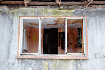 Abandoned depopulated town and houses in Poland in the village of Raduch&oacute;w. Planned construction of a water reservoir.
