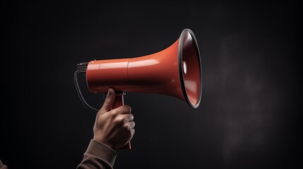 The Powerful Voice of Leadership: A Person Holding a Red and Black Megaphone