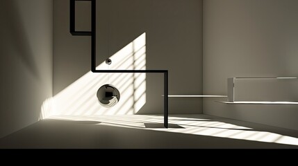 Interplay of Light and Shadow in a Modern Minimalist Room.