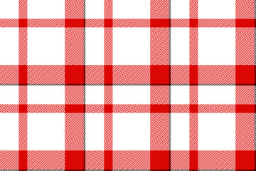 Plaid background, check seamless pattern in red. Vector fabric texture for textile print, wrapping paper, gift card or wallpaper.