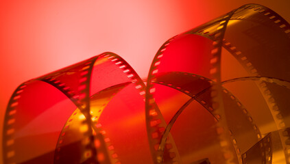 color background banner with film strip