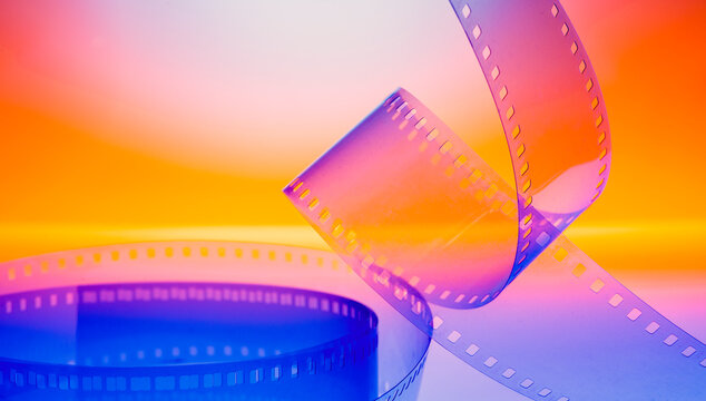 color background banner with film strip