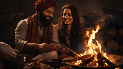 Happy lohri. Celebrating the warmth of cultural traditions and the joy of Lohri festival in Punjab:...