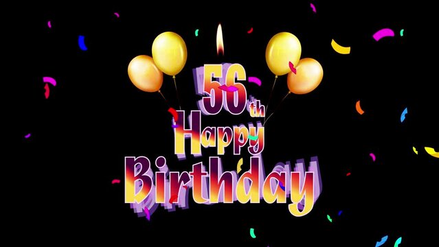 Happy Birthday 56th Celebration Colorfull Fireworks Logo Design Videos