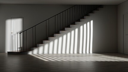 Interplay of Light and Shadow in a Modern Minimalist Room.