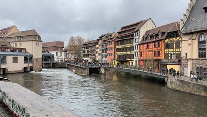 Fototapeta premium Beautiful view of strasbourg with houses near the river