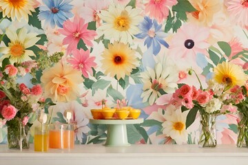 Summer garden flower background, Flower background, Watercolor summer flower, Floral background