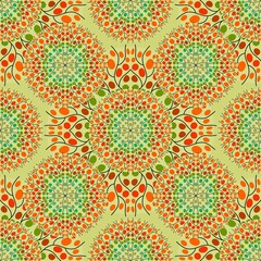 Abstract circle seamless mandala pattern for fabrics and linens and wrapping paper and fashion textiles