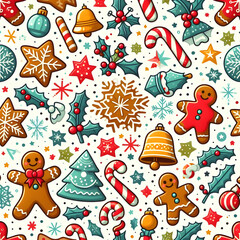 Naklejka premium pattern with christmas elements