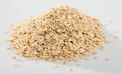Cereals and healthy eating concept - oatmeal flakes. High quality photo