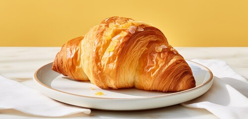 Generative AI image of a freshly baked croissant 