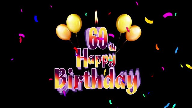 Happy Birthday 60th Celebration Colorfull Fireworks Logo Design Videos