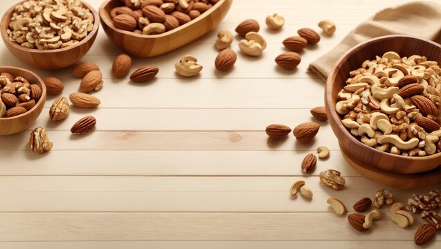 Warm illustration of nuts with copyspace perfect for advertising or related topics