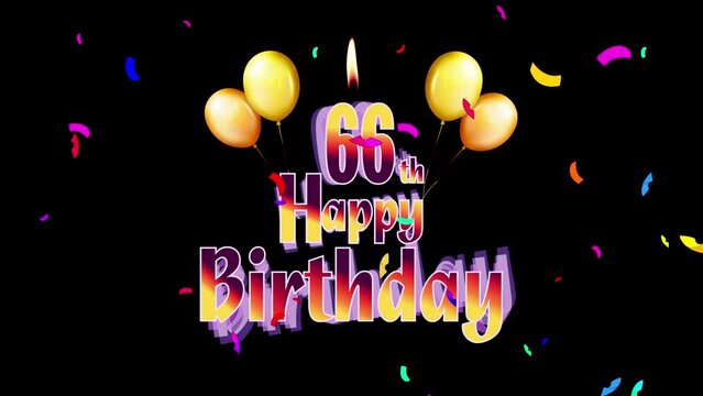 Happy Birthday 66th Celebration Colorfull Fireworks Logo Design Videos