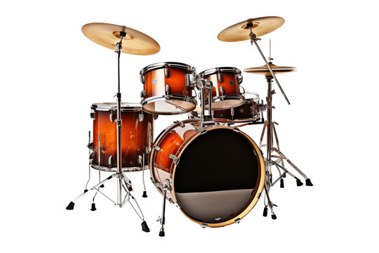 drum kit isolated on transparent background, PNG file, professional studio photo