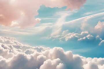 Blue sky background, Cloud and sky background, Sky above the cloud background - obrazy, fototapety, plakaty