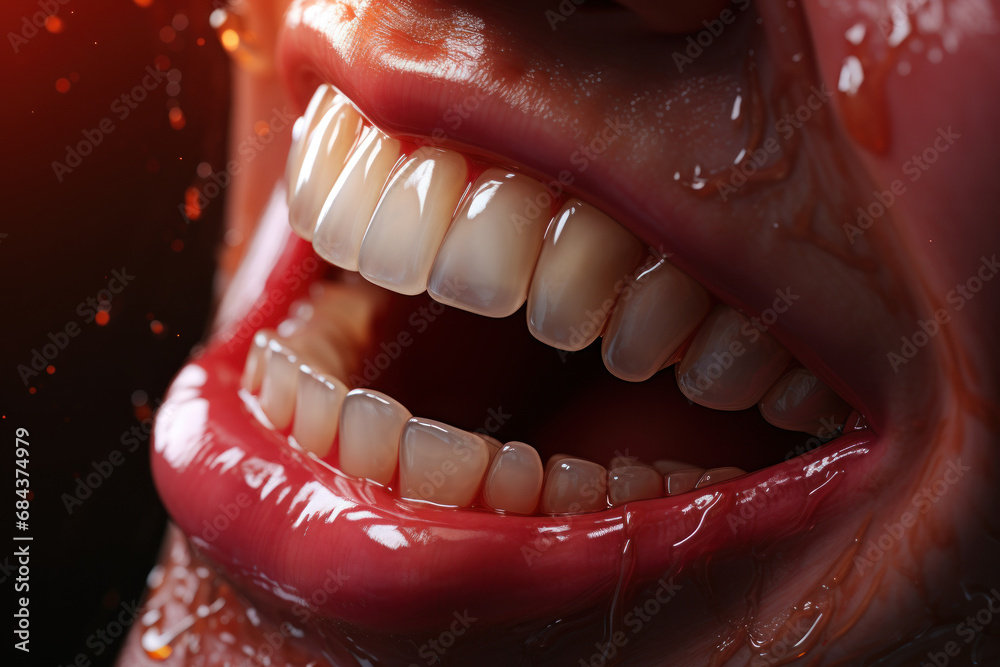 Sticker A throbbing toothache, a dental discomfort that can range from mild to excruciating. Concept of dental pain. Generative Ai.