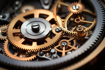 The intertwining of gears in perpetual motion, symbolizing the seamless synergy of interconnected concepts. Concept of perpetual connectivity. Generative Ai.