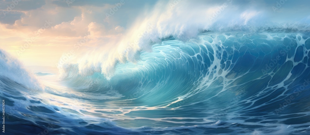 Wall mural dominant azure ocean surge.