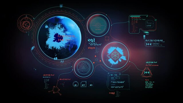 Fantastic video poster with alien infographic