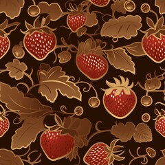 Decadent Chocolate and Strawberries: Gourmet Indulgence Seamless Pattern