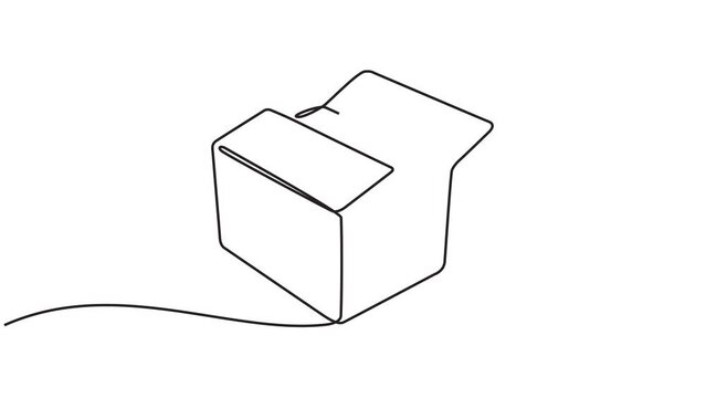 animated videos, art video, background, blank, box, business, cardboard, cargo, carton, closed, container, continuous line, crate, creative videos, deliver, delivery, design, distribution, doodle, dra