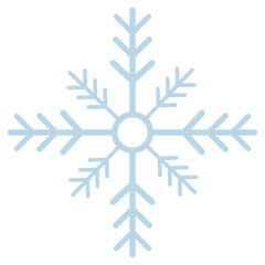Blue silhouette snow flake sign isolated on white background.