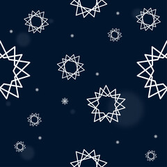Snowflakes Seamless Vector Pattern