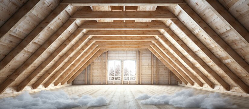 Energy-saving thermal insulation, new melamine wood ceiling installed, attic accessible through factory.