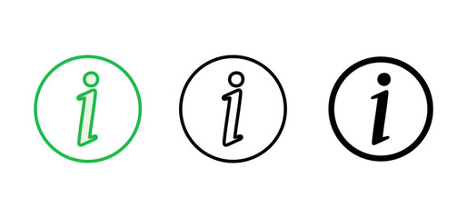 Info sign icon set. about us icon vector. Faq icon