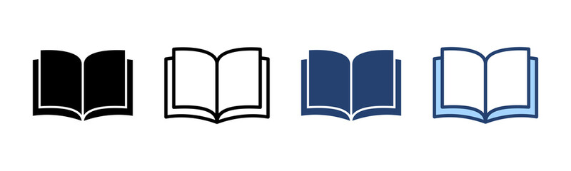Book icon vector. open book sign and symbol. ebook icon