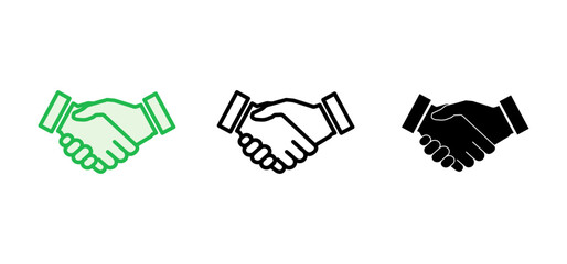 Handshake icon set. business handshake. contact agreement
