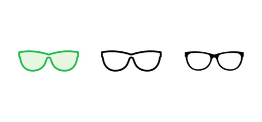 Glasses icon set. Glasses vector icon