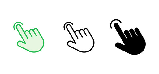 Hand click icon set. pointer icon vector. hand cursor icon vector