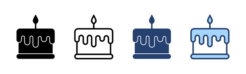 Cake icon vector. Cake sign and symbol. Birthday cake icon - obrazy, fototapety, plakaty