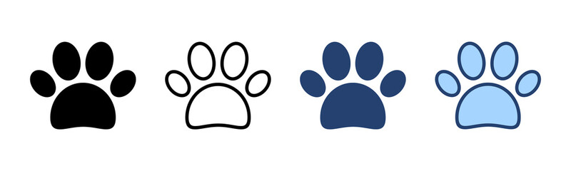 Paw icon vector. paw print sign and symbol. dog or cat paw