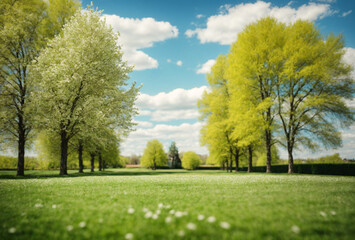 Fototapeta na wymiar green trees in the park
