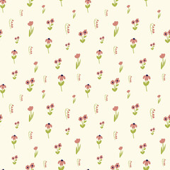 Spring flowers print seamless floral pattern