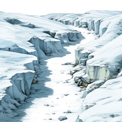  Icy tundra starkly detailed frosty white background  
