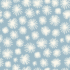 Snowflakes seamless christmas 2024 vector pattern hand draw. Snow festive seamless pattern for textile prints, cards, design