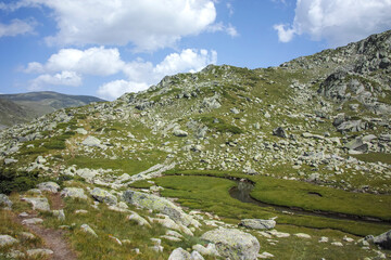Landscape of Rila Mountain near Kalin peak, Bulgaria
