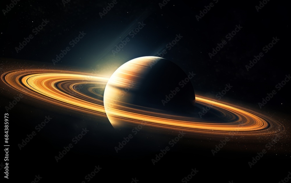 Wall mural planet saturn image 3d rendering