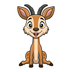 Cute impala cartoon on white background