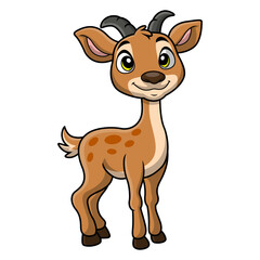 Cute impala cartoon on white background - obrazy, fototapety, plakaty