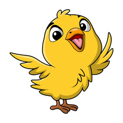 Cute chick cartoon on white background