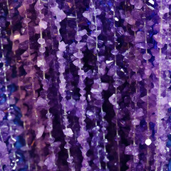 Amethyst Allure: Violet Strands on a Deep Purple Background
