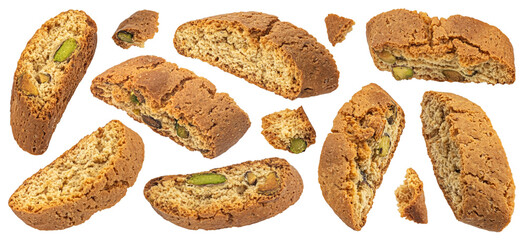 Cantuccini cookies isolated on white background